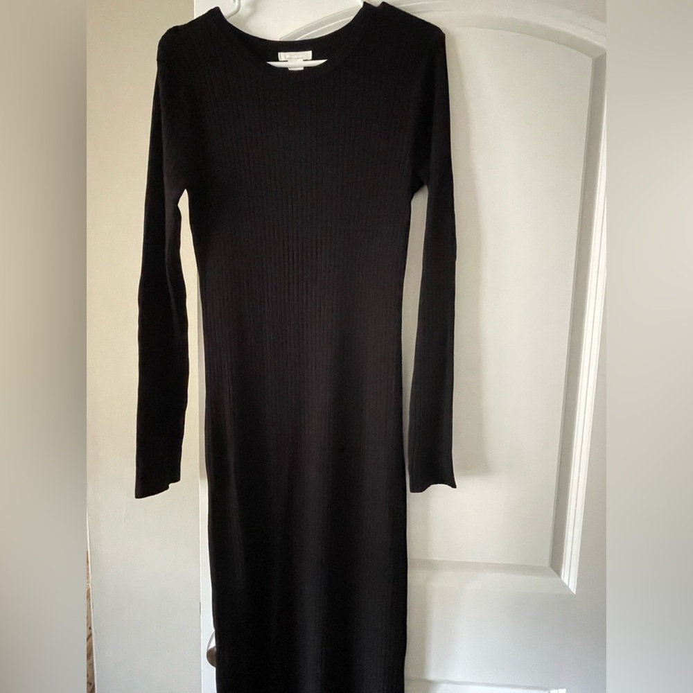 Black long sweater dress